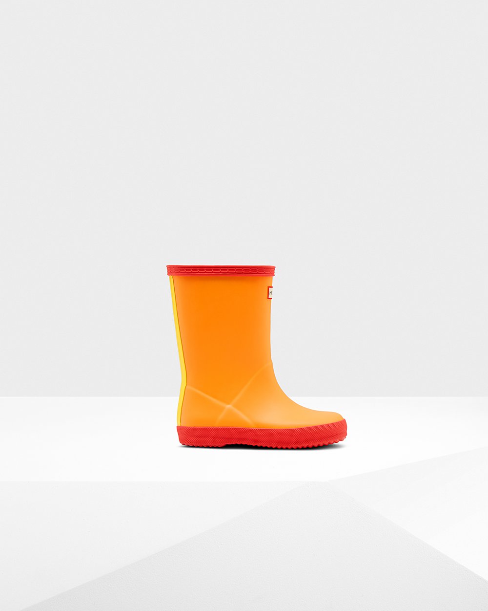 Hunter Original First Classic Rain Boots - Sale Clearance Kids Orange/Yellow - CRKUDH089